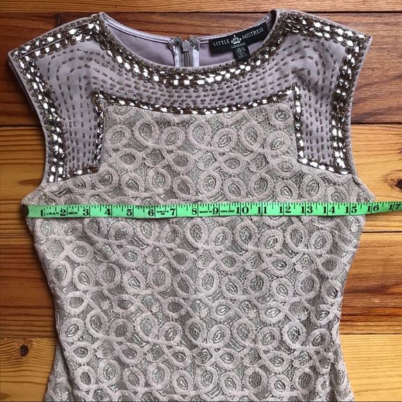 Little Mistress London Peach Beaded Dress, NWOT, S - Picture 6 of 15